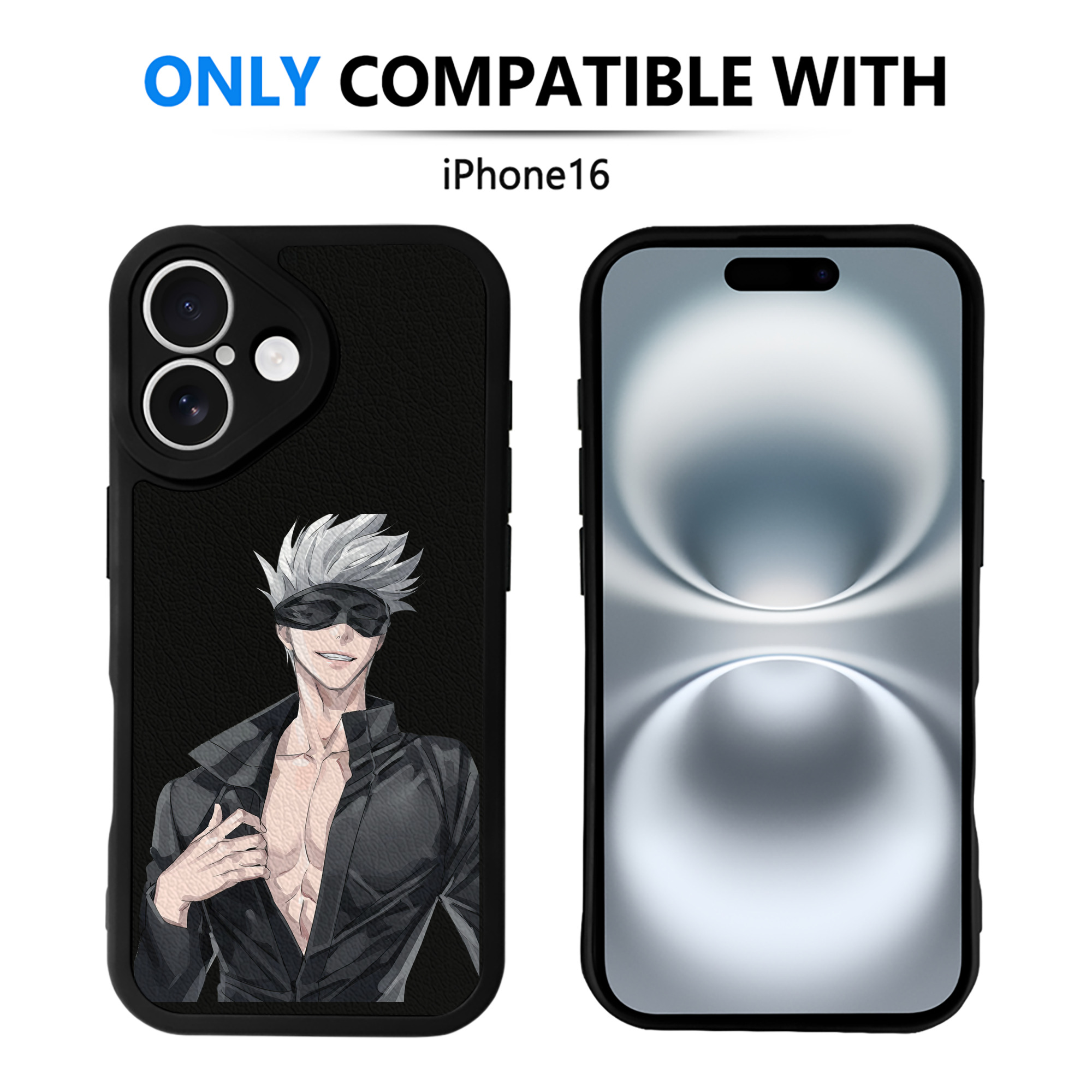 （画像用） 呪術廻戦 Jujutsu Kaisen 【iPhone 16シリーズ対応】シリコンスマホケース（レザー調） 材質：シリコン